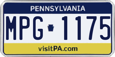 PA license plate MPG1175