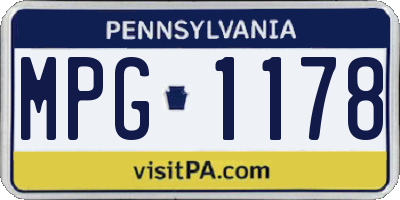 PA license plate MPG1178