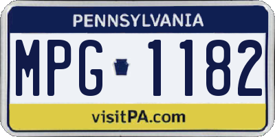 PA license plate MPG1182