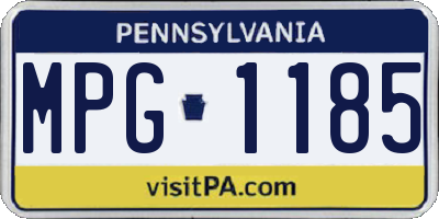 PA license plate MPG1185