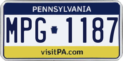 PA license plate MPG1187