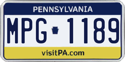 PA license plate MPG1189