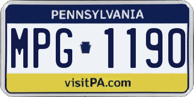PA license plate MPG1190
