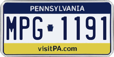 PA license plate MPG1191