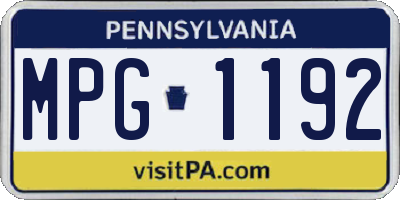 PA license plate MPG1192