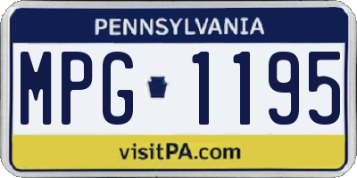 PA license plate MPG1195