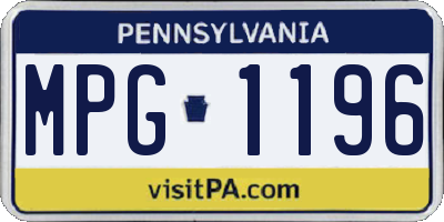 PA license plate MPG1196
