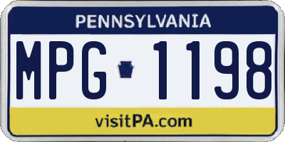 PA license plate MPG1198