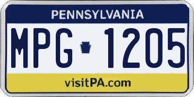 PA license plate MPG1205