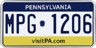 PA license plate MPG1206