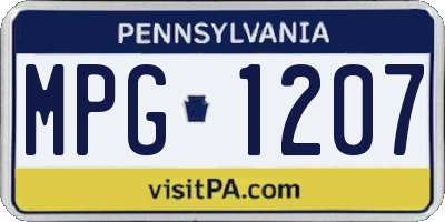PA license plate MPG1207