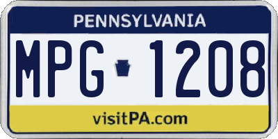 PA license plate MPG1208