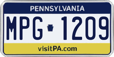 PA license plate MPG1209