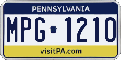 PA license plate MPG1210