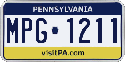 PA license plate MPG1211