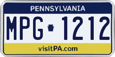 PA license plate MPG1212
