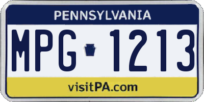 PA license plate MPG1213