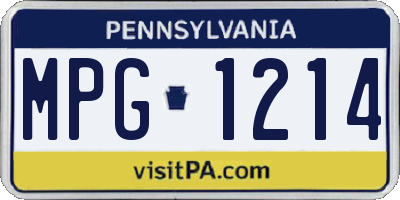 PA license plate MPG1214