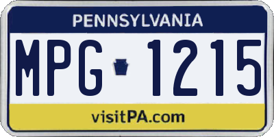 PA license plate MPG1215