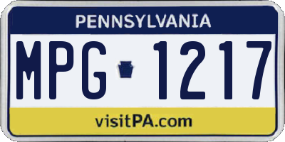 PA license plate MPG1217