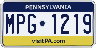 PA license plate MPG1219