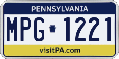 PA license plate MPG1221