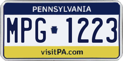 PA license plate MPG1223
