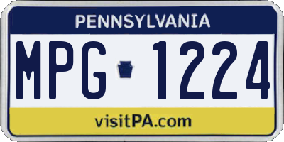 PA license plate MPG1224