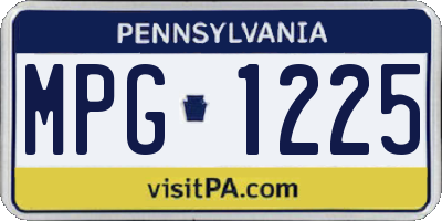 PA license plate MPG1225