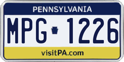 PA license plate MPG1226