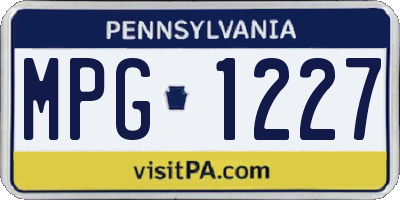 PA license plate MPG1227