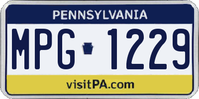 PA license plate MPG1229