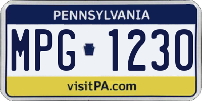 PA license plate MPG1230