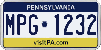 PA license plate MPG1232