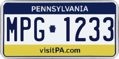 PA license plate MPG1233