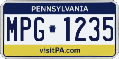 PA license plate MPG1235
