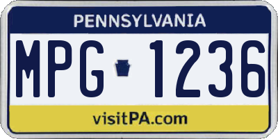 PA license plate MPG1236