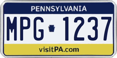 PA license plate MPG1237
