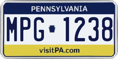 PA license plate MPG1238