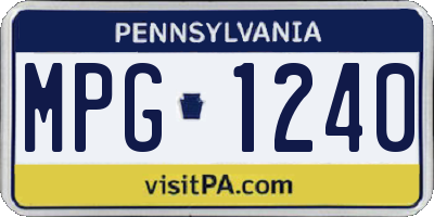 PA license plate MPG1240
