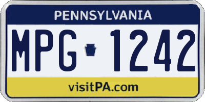 PA license plate MPG1242