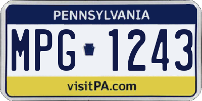 PA license plate MPG1243