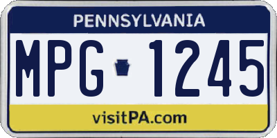 PA license plate MPG1245