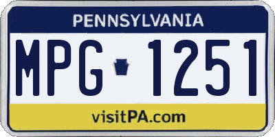 PA license plate MPG1251