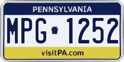PA license plate MPG1252