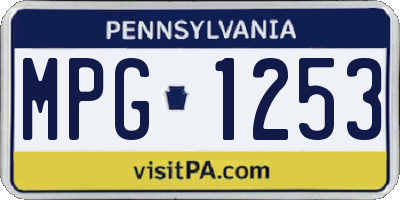 PA license plate MPG1253