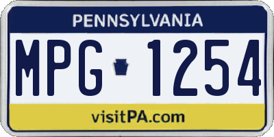 PA license plate MPG1254