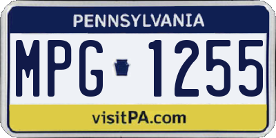 PA license plate MPG1255