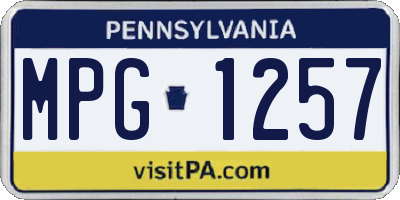 PA license plate MPG1257