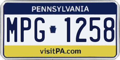 PA license plate MPG1258